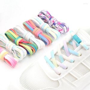 Shoe Parts Colorful Shoelaces Round Metal Lock Elastic Laces Without Ties Fashion Convenient Lazy Shoes Lace Accessories