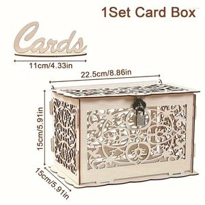 Party Supplies Set Mr&Mrs Wedding Card Box Couple Money Boxes With Lock Rustic Decor Gifts Envelope Birthday