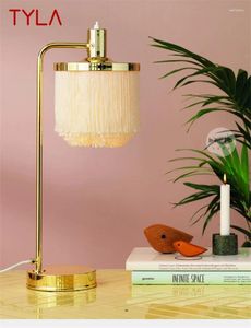 Bordslampor tyla postmodern lampa kreativ tofs skugga romantisk skrivbordsljus leddekoration för hemmet sängplats