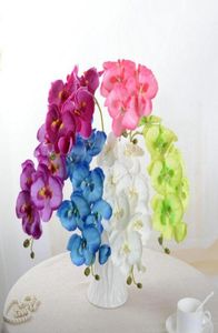 Decorative Flowers Wreaths Beautiful DIY Phalaenopsis Artificial Butterfly Orchid Silk Flower Bouquet Wedding Home Living Room D8760456