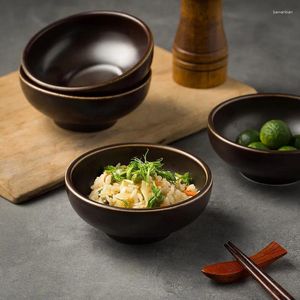 Skålar japanska keramiska retro risskål nudel soppa personlig hem enkel bordsug i en liten skål.
