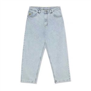 Polar Big Boy Jeans Mens Designer Pants Hip Hop Jorts y2k Брюки Скейт Стрит -одежда ретро джинсовая мультипликационная вышива