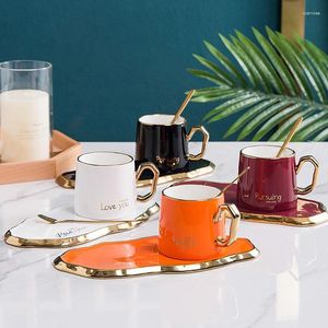 Cups Saucers Ceramics Mug Coffee Cup Saucer Set Dessert Breakfast Dish Nordic Creative Modern Water Office Home Teacup Kitchen