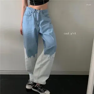 Frauen Jeans 2024 Trendy Harajuku-Stil Korean Chic All-Match Frauenpersönlichkeit High-T-T-Hose mit hohen Temperaturen