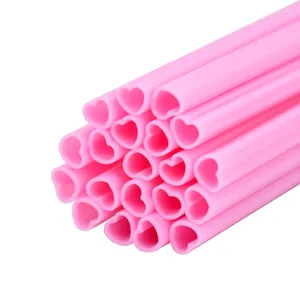 Engångskoppar Straws 10st Creative Pink Red Heart Straw Wedding Bachelorette Hen Party Drinkar Valentine's Day Table Seary Supplies