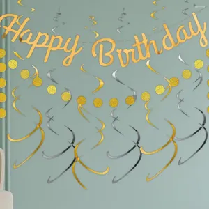 パーティーの装飾スパークリングガーランドの誕生日の装飾キラキラしたゴールデンバナーキットサークルドットが誕生日にぶら下がっています