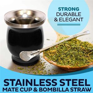 Set di stoviglie yerba mate set di tè in acciaio inossidabile a doppia parete e bomba include (tazza) con a