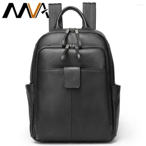 Backpack MVA Men Leather for Casual Women Feminino Mochilas Laptop da Escola Estudantil 13.3 