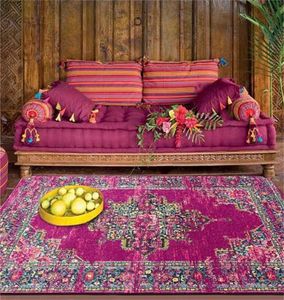 Stjärna persisk etnisk stil matta lila för vardagsrum vintage matta flicka sovrum bohemia geometrisk matta hall 2103175825294