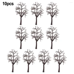 Garden Decorations 10pcs 12cm Scenery Landscape Model Bare Tree Trunk Simulation Plant Decoration Train Track Building Trees Park Layout