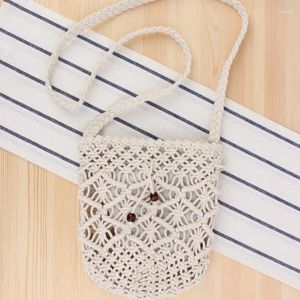 Umhängetaschen Mode handgefertigtes Baumwollfaden ethnischer Stil gewebter Sennv Messenger Beach Urlaub Stroh Handtasche Crossbody für Frauen