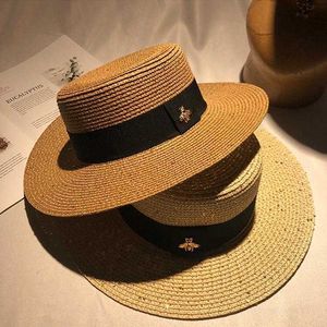 Designer Straw Hat Bee Big Brim Hats Caps Cappelli Cappelli da donna Cappelli da donna Cappelli da uomo estate Casquette Beach di alta qualità
