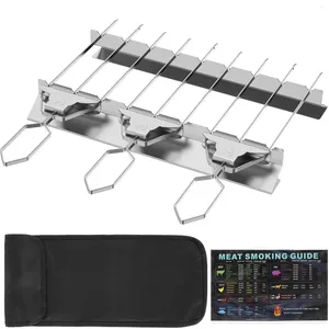 Ferramentas 3pcs 3 espetos de ponta com 2 rack de espeto aço inoxidável kabob eficiente Way Grill metal grelhando