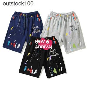 Gallerry Deept High end designer shorts for hand drawn splashed starry sky printed looped shorts fog high street five point casual pants beach pants With 1:1 original