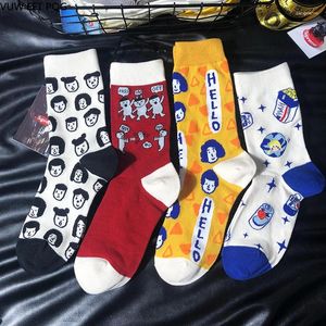 Erkek Socks Street Cool Boy Kız Net Kırmızı Trend Özel Stil Konforlu Pamuk Karikatür Resimleri