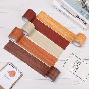 Window Stickers 7 Colors 4.57m X 5.7cm Realistic Wood Grain Repair Adhensive Duct Tape For Furniture Care Home Decor Woodgrain