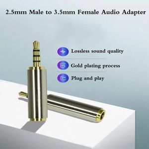 Aux -Kabel -Konverter 3,5 mm bis 2,5 mm / 2,5 mm bis 3,5 mm Jackadapter -Konverter Stereo Audio -Kopfhörerverstärker -Mikrofonbuch