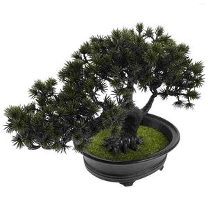 Fiori decorativi tavolo da ufficio simulato bonsai finto albero piccolo pino piante scrivania artificiale per decorazioni per la casa interno