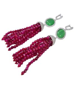 GuaiGuai Jewelry White Pearl Green Jade Crystal Red Agate Earrings CZ Fitting Handmade For Women Real Gems Stone Lady Fashion Jewe4622446