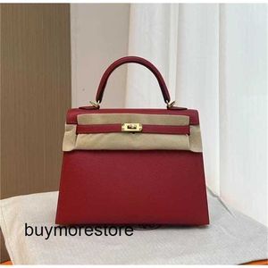 Top Cowhide Handbag Epsom Leather äkta läder Franska master Original Factory Kelly25epsom Heart Red8cgcaoud