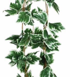 10pcslot人工ビッグリーフホワイトグレープアイビーリーフガーランド植物vine偽の葉の花ウェディングホームデコレーション75feet1925487