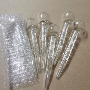 100pcs 12cm iplik stili 32g pyrex cam yağ brülör boru net kalite boruları şeffaf büyük tüp tüpler tırnak uçları sigara boruları