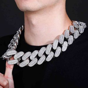 39MM Iced Out Link Necklace Big Large and Heavy Diamond Prong Miami Cuban Chain 236Z