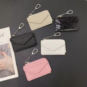 High-End New Leather Mini Wallet Designer Fashion 5 Colors Delicate Multi-Card Credit Card ID Card Storage Bag Luxury Metal Letter Design Classic Chain Card Bag 2024