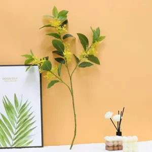 Flores decorativas ramificações artificiais ramo de osmanthus fragrans ramificações de plantas falsas não comandantes para decoração de escritório em casa