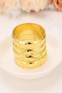 18 k Yellow Gold Bangle Women Fine Solid Gold GF Dubai Bride Wedding Bracelet Jewelry Gold Charm gift 1pcs or 4pcs select8761631