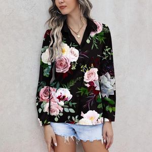 Bluzki damskie Eleganckie koszule moda kwiatowy nadruk 2024 Letni wolny rozmiar duży rozmiar luźne wygodne