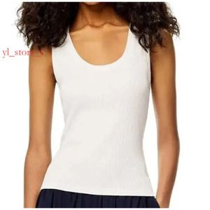 Camicie da donna magliette di alta qualità a maglia di alta qualità canotta a vaso di cotone in cotone serbatoi ricamato in cotone brod brod anagram designer sportivo di fitness sportivo reggiseno mini d0