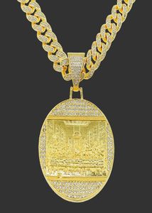 Last Supper Pendant Big Jesus Iced Out Bling Zircon Gold Color Charm Necklace Fashion For Men Father039s Day Gift Hip Hop Jewel3355048