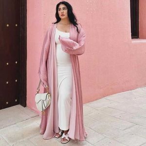 Abbigliamento etnico swt ramadan lussuoso lucido raso kimono abaya dubai batwing slve abayas per donne abiti musulmani abiti islamici kaftan t240510