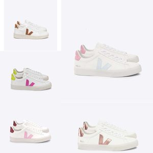 Topp Vejasneakers Kvinnor Män White Vejaon Sneakers French Brasilien Green Earth Green Low-Carbon Life V Organic Cotton Flats Platform Sneakers Women Classic Designer Sho