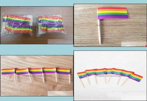 Bayrak Tootick Lezbiyen Gay Pride LGBT Banner Oftail Sticks Seçimler Damla Teslimat 2021 Tooticks Masa Dekorasyon Aksesuarları Mutfak 7215048