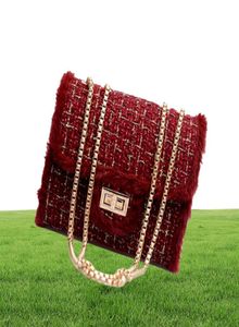 الأكياس المسائية الشتاء تويد كروسودي للنساء 2021 سلسلة حقيبة اليد العلامة التجارية أنثى الكتف حقيبة الفاخرة