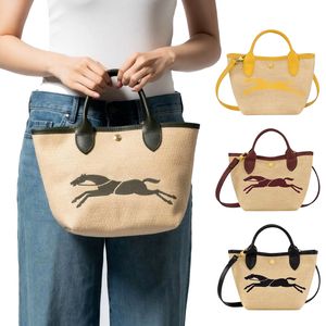 Lüks Yıkama Omuz Seyahat Rafya Plaj Çantası Straw Tuval Kadınlar Dokunma Longchammp Tote Çanta Pochette Mini Erkek Çanta Tasarımcı Crossbody Debriyaj Çantası