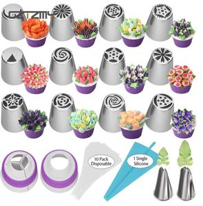 Cake Decorating Tools 27 PCS SET RUSSISK TULIP -IGNINGAR PIPING MUNNTER BLEAF PASIRI TIPS PASIRIS för kök Bakning Confitaria3068323