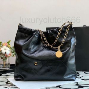 CH Leather Leather Leather Bases Designer Bag CC Tote Vintage Bag Bag Bag Bag سلسلة كبيرة من الجلد 22BAG القمامة أكياس الكتف