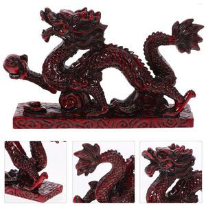 Декоративные фигурки смола китайский дракон Статуя Красное дерево Цвет резного зодиака. 2024 год