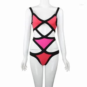 Women's Swimwear Swimsuit Summer Style Sexy Backless Fashion White Red Color Brand One Piece Bandage