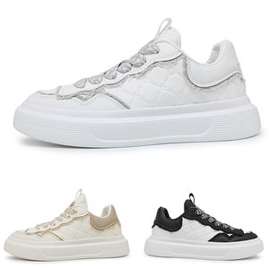 Gratis frakt män kvinnor löparskor anti-resistent anti-halkad andning komfort låg platt svart vit grädde mens tränare sport sneakers gai