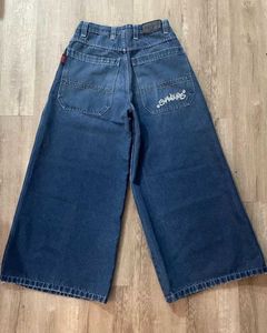 Herren Jeans 2023 Neue gotische Baggy Blue Jeans Männer Frauen y2k Harajuku Hip Hop tter boidery wide g gerade Hosen Harajuku Strtwear H240508