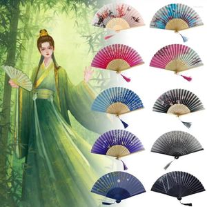 Dekorativa figurer 2st Portable Home Decoration Summer Craft Chinese Style Bamboo Folding Fan Hand Hold