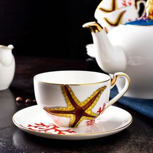 Cups Saucers Nice Ceramics Gift Lovely Starfish And Coral Cup Saucer For Children Man Woman Present