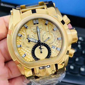 Armbanduhren Unbesiedelte Reserve Bolt Zeus Mens Watch 52mm Edelstahl Chronograph Invincible Invicto Reloj de Hombre für Dropwristw 315f