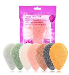 Natural Konjac Sponge Cosmetic Puff Face Wash Flutter Cleaning Sponge Water Drop Shaped Puff Facial Cleanser Tools5682027