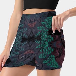 Skirts Night Vision Women's Skirt With Hide Pocket Tennis Golf Badminton Running Pattern Animal Flower Leaf