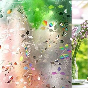 Window Stickers 2024 Laser Leaf Privacy Film Which Don't Allow The Light In Self Adhesive For UV Blocking Heat Control Glass